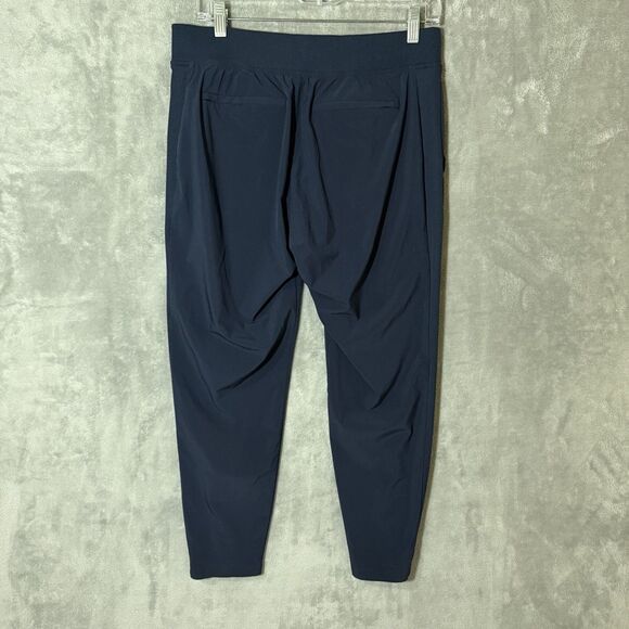 Athleta Brooklyn 6P Petite Ankle Pants Pull On Navy Blue Active Ribbed - Picture 3 of 10